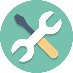 icon of a wrench and screwdriver crossed ver each other