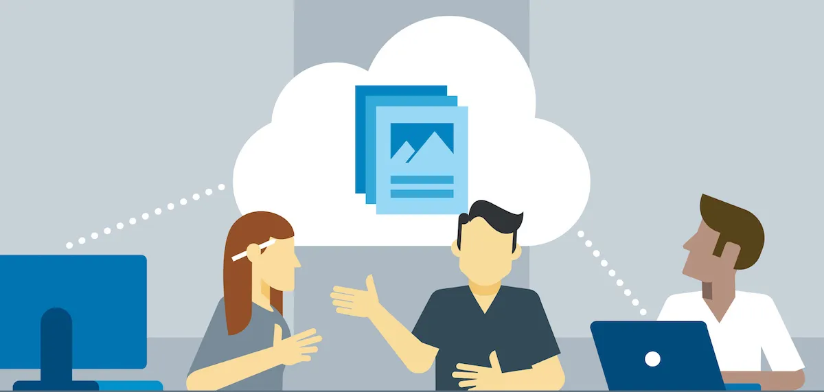 illustration of students interacting digitally