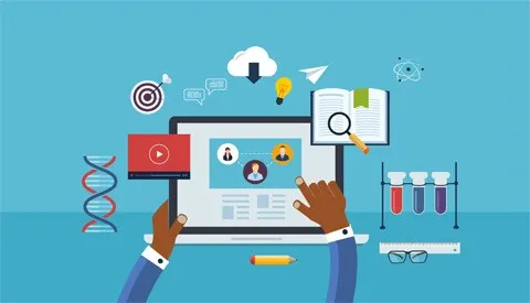 illustration of an instructor managing an online class session